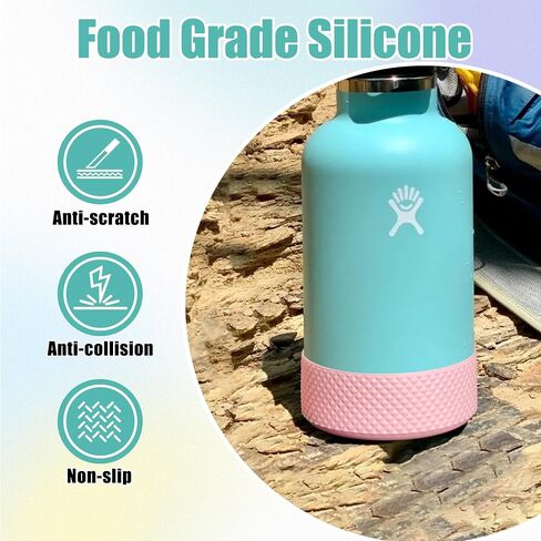 Silicone Boot for Hydroflask 12 oz-24 oz Sports Water Bottle -Anti-Slip Protective Bottom Sleeve Cover, BPA Free(Light Yellow) in Saudi Arabia