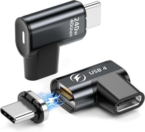 HanCenDa 240W Magnetic USB C Adapter 2Pack, USB C Magnetic Adapter 24Pin, Fast Charge USB4 40Gbps Data Transfer 8K 60Hz Video for Thunderbolt 3/4,MacBook Pro/Air/ROG Ally/Steam Deck/PS5 PSVR2 in Saudi Arabia