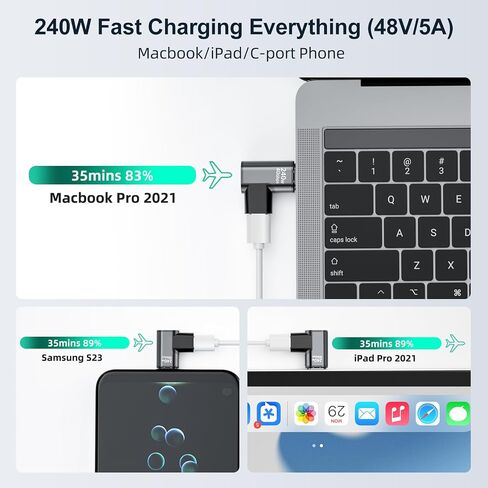 HanCenDa 240W Magnetic USB C Adapter 2Pack, USB C Magnetic Adapter 24Pin, Fast Charge USB4 40Gbps Data Transfer 8K 60Hz Video for Thunderbolt 3/4,MacBook Pro/Air/ROG Ally/Steam Deck/PS5 PSVR2 in Saudi Arabia
