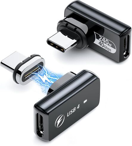 HanCenDa 240W Magnetic USB C Adapter 2Pack, USB C Magnetic Adapter 24Pin, Fast Charge USB4 40Gbps Data Transfer 8K 60Hz Video for Thunderbolt 3/4,MacBook Pro/Air/ROG Ally/Steam Deck/PS5 PSVR2 in Saudi Arabia