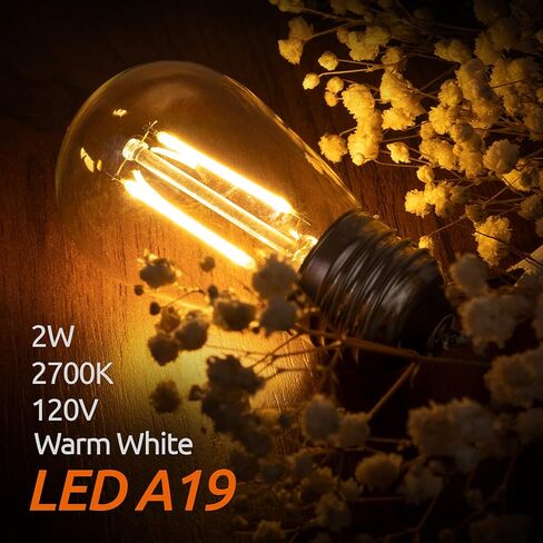 addlon LED Replacement Bulbs 1W S14,15 Pack Waterproof E17 Screw Base for Outdoor LED String Lights Shatterproof in Kuwait