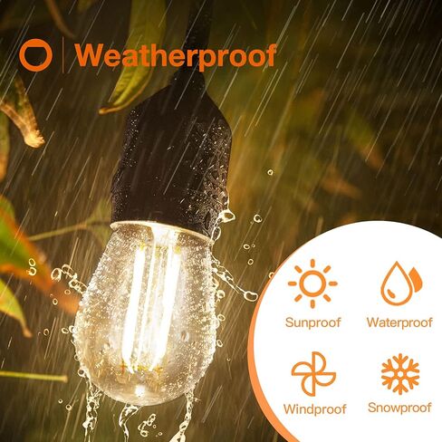 addlon LED Replacement Bulbs 1W S14,15 Pack Waterproof E17 Screw Base for Outdoor LED String Lights Shatterproof in Kuwait
