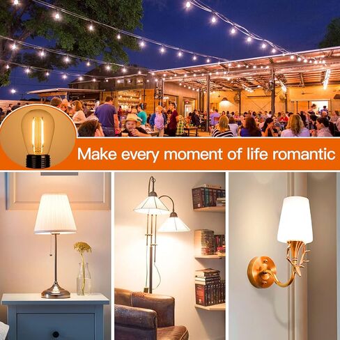 addlon LED Replacement Bulbs 1W S14,15 Pack Waterproof E17 Screw Base for Outdoor LED String Lights Shatterproof in Kuwait