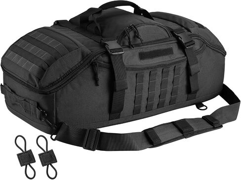 65L Large Duffle Bag, 3-in-1 Tactical Backpack MOLLE Pack for Sports, Gym, Outdoor, Black in Saudi Arabia