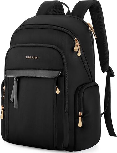 LIGHT FLIGHT Laptop Backpack for Women, 15.6 Inch Work Bag Business Backpack with USB Charging Hole, Water Resistant Travel Bags Casual Daypacks for College, Large Backpacks for Travel, Champagne in Saudi Arabia