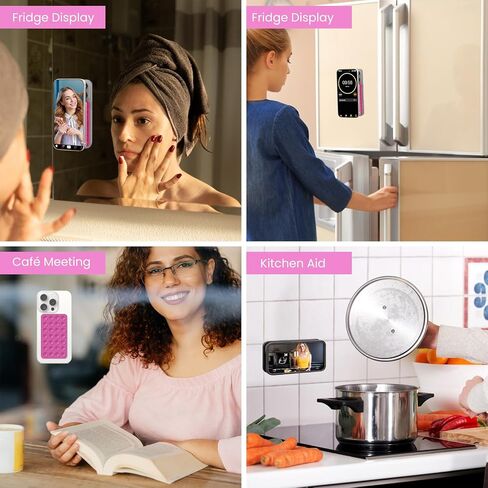 Silicone Double-Sided Suction Phone Case Detachable Mount for iPhone and Android Cellphones, Strong Adhesion Holder Hands Free for Selfies and Videos - Baby Pink in Saudi Arabia