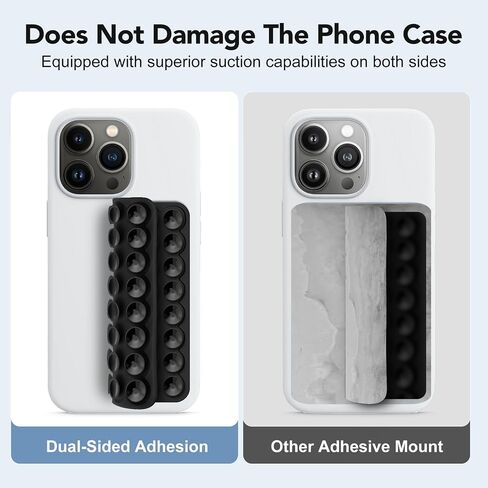 Silicone Double-Sided Suction Phone Case Detachable Mount for iPhone and Android Cellphones, Strong Adhesion Holder Hands Free for Selfies and Videos - Baby Pink in Saudi Arabia