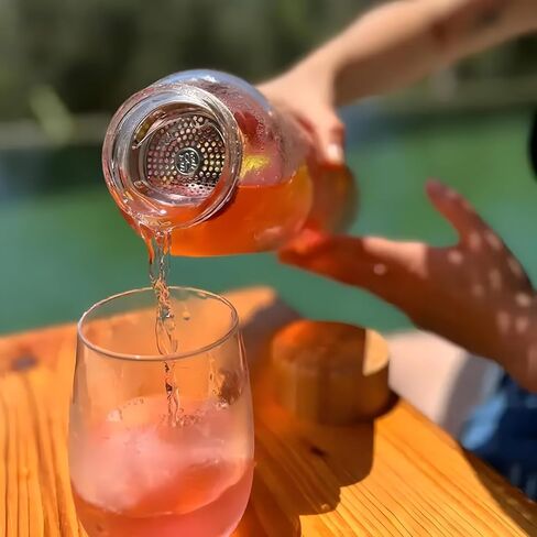 زجاجة مياه من زجاج البورسليكات سعة 1 لتر مع غطاء من الخيزران وفم واسع، ومصفاة شاي، وأقلام تحديد الوقت، وتصميم تحفيزي، تتضمن غطاءًا للمتانة والقبضة الآمنة., Nar02 in Saudi Arabia