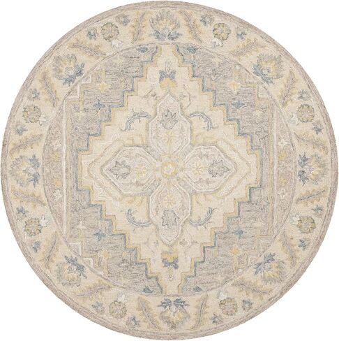 سجادة عداء من مجموعة Safavieh Micro-Loop - 2'3" x 7'، بيج ورمادي، صوف مصنوع يدويًا، مثالية للمناطق ذات حركة المرور العالية في غرفة المعيشة وغرفة النوم (MLP602B) in Saudi Arabia