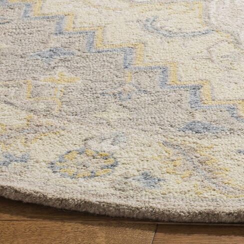 سجادة عداء من مجموعة Safavieh Micro-Loop - 2'3" x 7'، بيج ورمادي، صوف مصنوع يدويًا، مثالية للمناطق ذات حركة المرور العالية في غرفة المعيشة وغرفة النوم (MLP602B) in Saudi Arabia