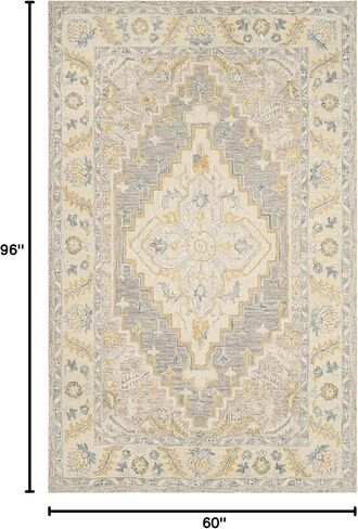 سجادة عداء من مجموعة Safavieh Micro-Loop - 2'3" x 7'، بيج ورمادي، صوف مصنوع يدويًا، مثالية للمناطق ذات حركة المرور العالية في غرفة المعيشة وغرفة النوم (MLP602B) in Saudi Arabia