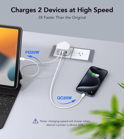 2Pack Flat USB C Wall Charger,40W 4Ports Foldable & Slim Fast Charging Block,Type C Cube Box Multiport Power Adapter Plug Brick Compatible with iPhone 15/14,Samsung, Pixel, AirPods,Tablets in Saudi Arabia