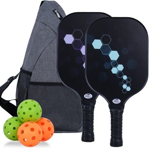 Pickleball Paddles,USAPA Approved Pickleball Paddles Set of 2 Pickleball Balls and Pickleball Carry Bag&4 Pickleball Balls，Fiberglass Pickle Ball Rackets 2 Pack in Saudi Arabia
