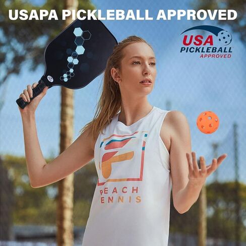 Pickleball Paddles,USAPA Approved Pickleball Paddles Set of 2 Pickleball Balls and Pickleball Carry Bag&4 Pickleball Balls，Fiberglass Pickle Ball Rackets 2 Pack in Saudi Arabia