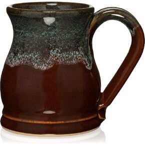 20oz Potbelly Coffee Mug Handmade in the USA (Black-White)