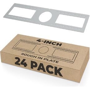 OHLECTRIC 24 Pack - 4 Inch New Construction Rough-in Plate for LED Downlight – Slim Steel Plate/Bracket – Guide for Electrician & Drywaller