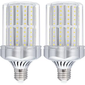 E26 LED Bulb,32W LED Corn Light Bulb 320W Equivalent 6000K White 3400LM Non-dimmable Flicker Free Ceiling Fan LED Corn Bulb for Indoor Garage Warehouse Factory Workshop Street Backyard Pack of 2