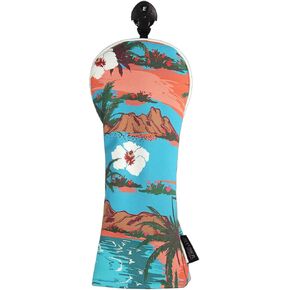 SHABIER Hawaii Island Flowers, Palm Trees, Beach, Ocean Golf Head Cover for Head Club