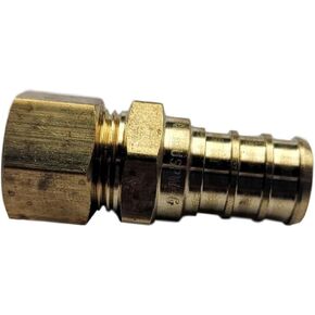 XFITTING 2 Pieces 1/2" Pex X 3/8" OD Compression Straight Adapter, Brass, NSF, Pex B