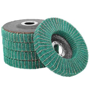 5Pcs 5"x7/8" 320 Grit Nylon Fiber Flap Disc Grinding Polishing Wheel for Angle Grinder Scuffing, Scouring, Sanding Rust Paint Prep Scratch, Surface Adhesion Preparation, Automotive Autobody