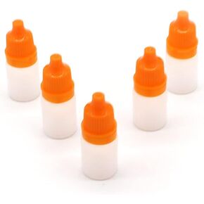 Snadulor 60 Pcs Plastic Dropper Bottles,5ml Empty Squeezable Dropper Bottle with Cap(Black)