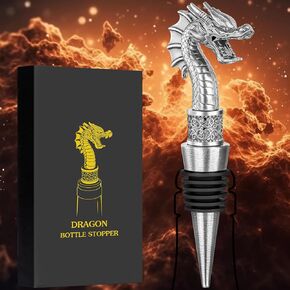 LKKCHER Dragon Head Wine Stopper, Dragon Bottle Opener, Wine Gifts for Men Dad Dragon Fans, Bottle Stoppers for Wine Champagne, Birthday Gifts, Bronze