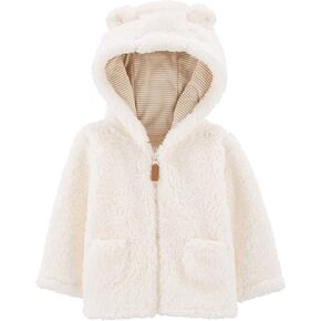 Carter's Baby Girls' Hooded Jacket (6 Months, Pink/Leopard)