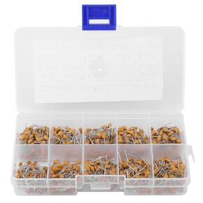 500pcs 10 Values 50V Multilayer Monolithic Ceramic Capacitor Assortment Kit Set 1nF/ 2.2nF/ 3.3nF/ 4.7nF/ 6.8nF/ 10nF/ 22nF/ 33nF/ 47nF/ 68nF