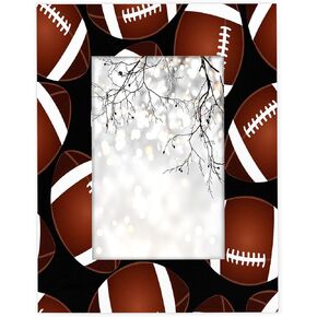 Football 8x10 Picture Frame, Football Pattern Wall Gallery Photo Frames Fits 6x8 & 8 x10 Picture for Table Top Display and Wall Photo Frame