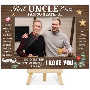 ZIIUFRN Daddy And Son Picture Frame, a Son's First Hero Is His Daddy Picture Frames, Wood 4x6 Photo Frame for Desk Display-A08
