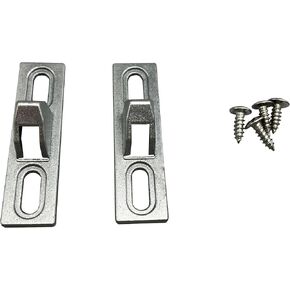 2pcs Window Lock Alloy Hook Block Sliding Door Retainer Sliding Glass Door Lock Retainer Hook Block Sliding Door and Window Lock (with Mounting Screws)