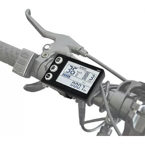 Electric Bicycle LCD Display Meter, Ebike 24V 36V 48V Display Control Panel, Waterproof Plug, Suitable for 22.2mm/0.9in Handbar