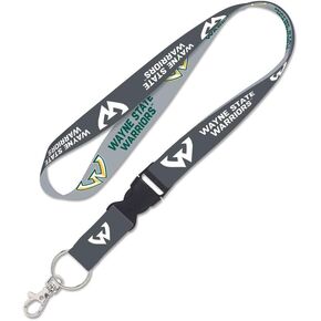 Wayne State Warriors CHARCOAL Lanyard w/detachable buckle 1"