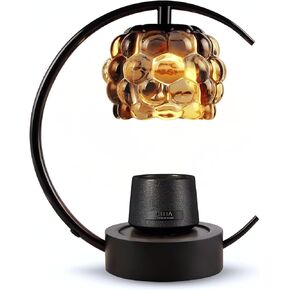 Candle Warmer Lamp Electric Candle Lamp Warmer with Timer and Dimmer Wax Melt Warmer with 2 Bulbs for Jar Candles for Home Bedroom Decor (Black)