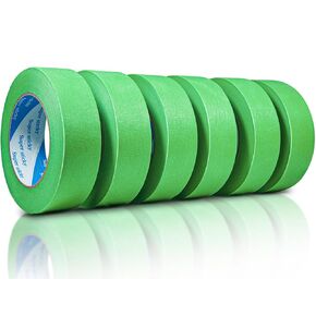 1.4 Inch Green Painters Tape for Car, 6 Rolls x 60 Yards Automatic Refinish Masking Tape, High Adhesive Cars Vehicles Auto Body Paint Tape, No Residue Automotive Painters Tape Bulk Set 360 Yards Total