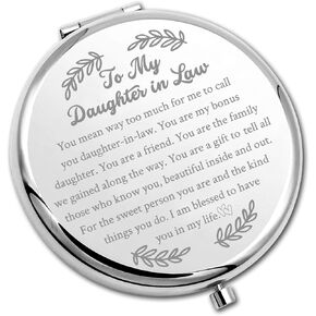 PLITI Daughter in Law Compact Mirror from Mother in Law Father in Law to My Daughter in Law Wedding Pocket Mirror (Daughter in Law CMrg)