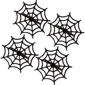 FRCOLOR 4pcs Spider Web Napkin Holder, Halloween Napkin Rings Metal Napkin Buckles for Festival Parties Weddings