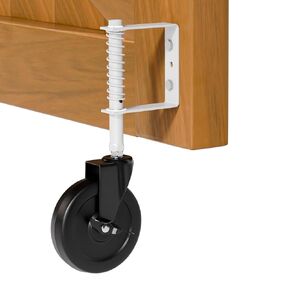 5" Heavy Duty Spring Loaded Gate Caster Wheel with Side Brake, Drag Gate Wheels with 360° Swivel for Wooden Gate Fence, Metal Tube Gate, Anti Sag Gate Kit, 330 Lbs Capacity, 1 Pac, Black