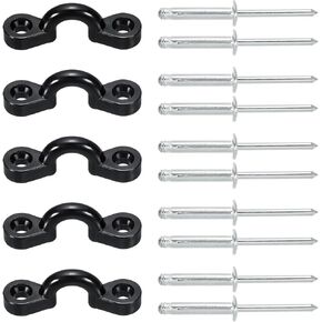 PATIKIL Kayak Pad Eye Kit, 5 Pack Nylon Deck Loops Bimini Boat Top Eye Straps with 10 Blind Rivets for Kayaks Canoes Boats Tie Down