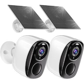 Security Cameras Wireless Outdoor - 2K Solar Security Camera for Home Security, Cloud/SD(up to 256G), Waterproof Camera with AI Motion Detection, Color Night Vision,2-Way Audio, Compatible with Alexa