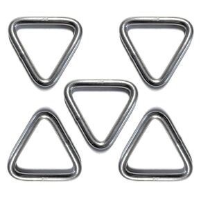 US Stainless 5 Pieces Stainless Steel 316 Triangle Ring Welded 1/4" x 1 3/4" (6mm x 45mm ID) Marine Grade Loop
