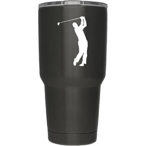 Golf Stickers Golf Decal White Vinyl Decal Sticker | 2-Pack | Premium Quality | 3-Inch | Golf Sticker Golf Decals | (DECAL ONLY CUP NOT INCLUDED) | Yeti Orca Ozark Trail Tumbler Decal | YD022-W
