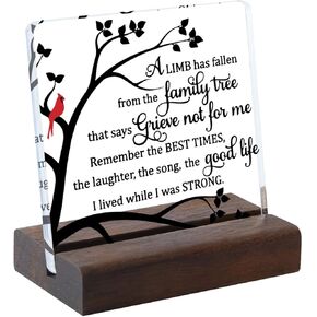 Sympathy Gift, Loss of Loved One Loss of Family Member Condolence Gifts Sentimental Gifts for Home Table Decorations - Clear Plaque Sign With Wooden Stand (Style 7)