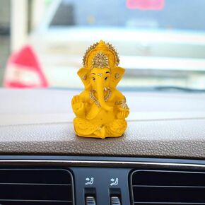 TIED RIBBONS Ganesh Statue for Car Dashboard | Resin, 3 Inch | Ganesha Statue for Home, Office, Desk, Pooja | Baby Ganesha Statues | Ganesh Chaturthi Decoration Items | Ganesh Decorations for Home