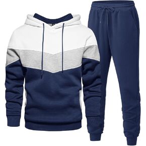 Men's Hoodie Tracksuit 2 Pieces Set Athletic Casual Hooded Sweatshirt and Joggers Set Sweatsuit Outfits