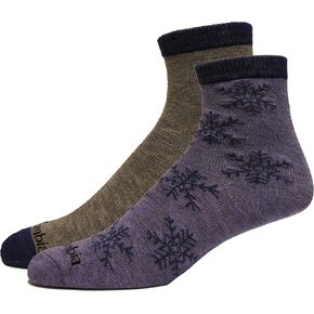 Columbia Women's Snowfall Light Weight Anklet Socks 2 Pair, Serenity/Char, One Size