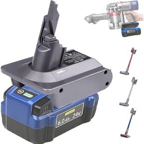 UNIKI 2-in-1 Adapter for Kobalt 24V Lithium-Ion Battery Work for Dyson V7 V8 Motorhead Pro,V7 V8 Trigger,V7 V8HEPA,V7 V8 Fluffy,V7 V8Mattress,V7 V8 Absolute,V7 V8 Car+Boat Vacuum Cleaners