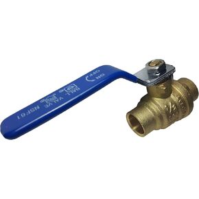 1 Piece XFITTING 1/2" Sweat Brass Full Port Shut Off Ball Valve 600 WOG (Water Oil and Gas), 26-1-1=1