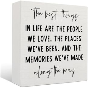 Family Quotes Wooden Sign - Inspirational Family Wooden Signs for Home Decor, Rustic Family Sign, Home Sign, Dining Room Decor, 5 X 5 Inches