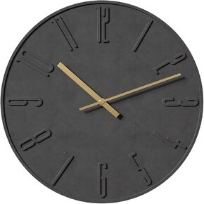 12 Inch Concrete Wall Clock Silent Non-Ticking Battery Operated Modern Timepiece for Office Kitchen Bedroom Living Room Elegant Home Decor